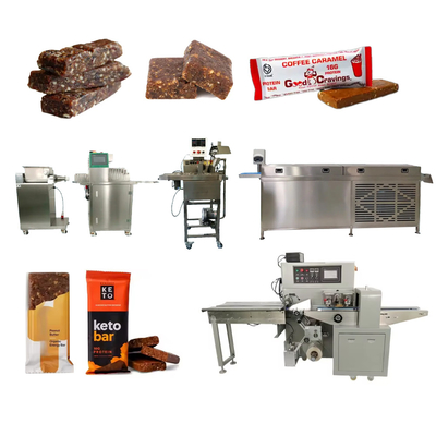 Automatische Schokoladen-Nuss-Bar-Extruder und Schneiden Verpackung Energie-Bar-Making-Maschine Produktionslinie